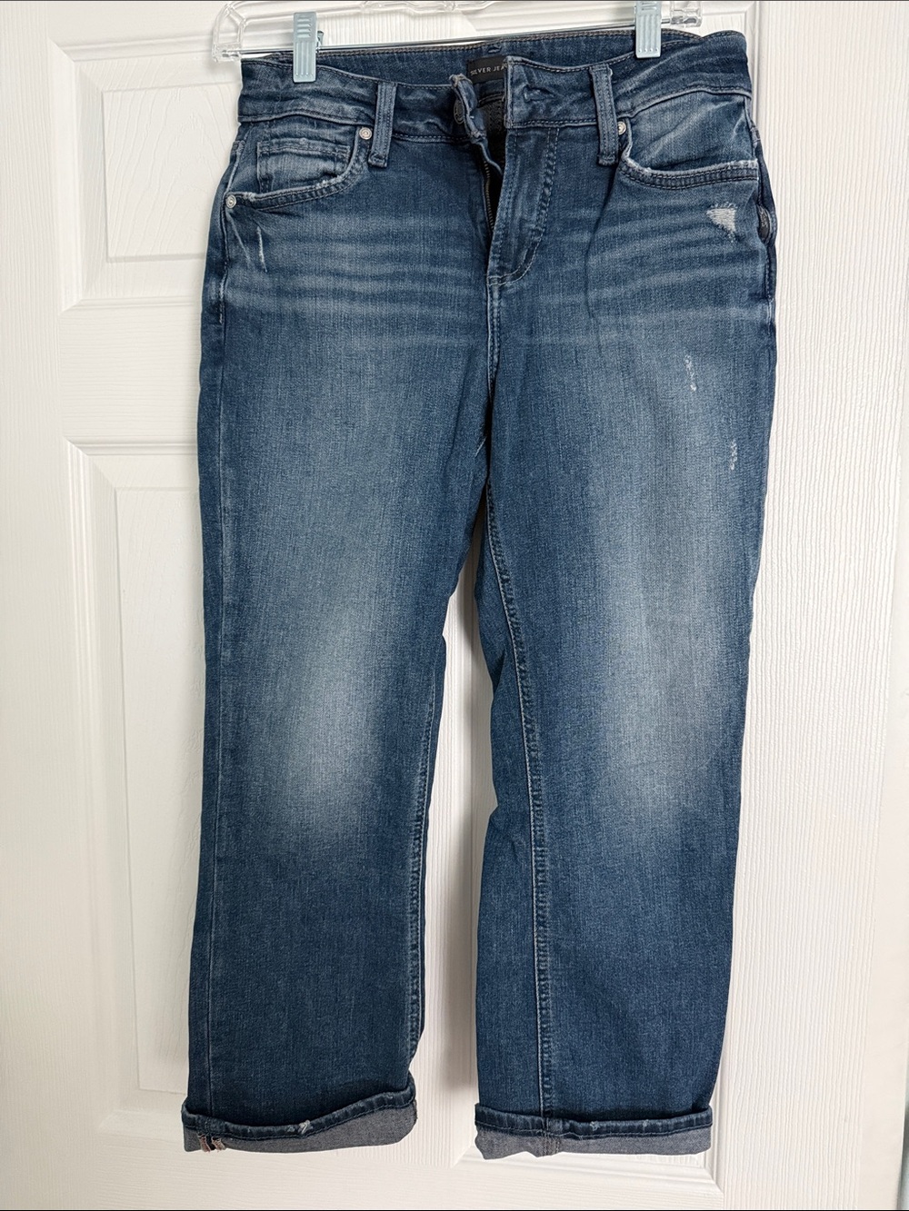 Silver Jeans Women's Cropped Blue Relaxed Ankle Jeans
